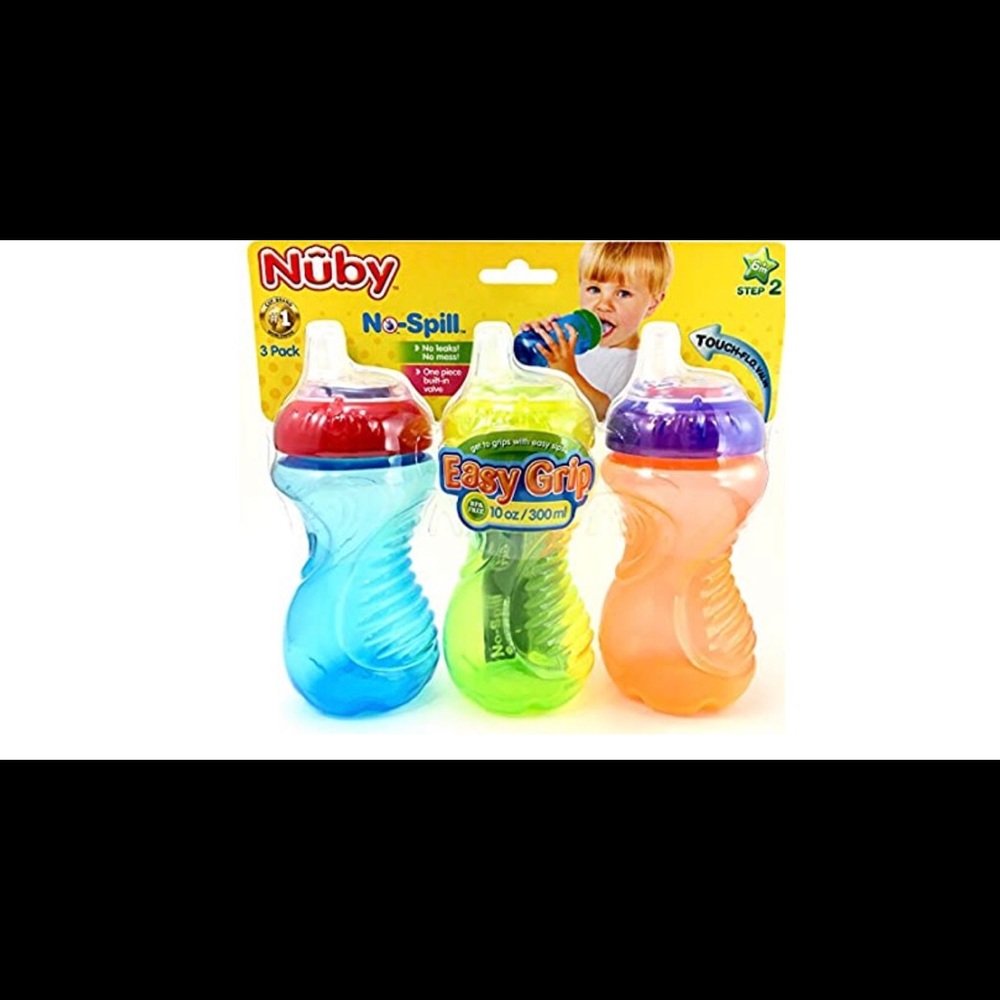 Nuby No Spill Easy Grip 10 Oz Sippy Cups 3 Pack
